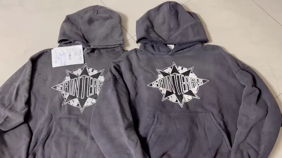 Proofing vS ZP DENIM TEARS x SAINT Mxxxxxx SAINT TEARS Hoodie/BLK Pentagram cotton ripped distressed hoodie washed black S-XL